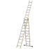Euro-Light Viacúčelový rebrík 3-dielny mod. 207 - Počet priečok: 3 x 10, Dĺžka stojacieho rebríka: 2,95 m, Dĺžka rebríka stojacieho s nadstavcom: 4,70 m, Dĺžka trojdielneho
oporného rebríka: 6,90 m