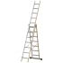 Euro-Light Viacúčelový rebrík 3-dielny mod. 207 - Počet priečok: 3 x 7, Dĺžka stojacieho rebríka: 2,10 m, Dĺžka rebríka stojacieho s nadstavcom: 3,50 m, Dĺžka trojdielneho
oporného rebríka: 4,65 m