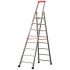Euro-Profi Stojací rebrík s hliníkovými schodíkmi Mod. S32577 - Počet stupňov: 8,  Dĺžka (m): 2,65,  Výška platformy (m): 1,85,  Spodná šírka (m): 0,61
 