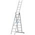 Goldpunkt Viacúčelový rebrík Mod. 300 - Počet priečok: 3 x 7, Dĺžka stojacieho rebríka: 2,10 m, Dĺžka stojacieho rebríka s nadstavcom: 3,57 m, Dĺžka oporného 3-dielneho rebríka.: 4,74 m