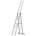 Goldpunkt Viacúčelový rebrík Mod. 300 - Počet priečok: 3 x 9, Dĺžka stojacieho rebríka: 2,70 m, Dĺžka stojacieho rebríka s nadstavcom: 4,40 m, Dĺžka oporného 3-dielneho rebríka.: 6,35 m