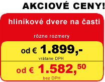 hliníkové dvere na časti